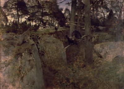 The Mating of the Capercaillies, 1888 by Bruno Andreas Liljefors